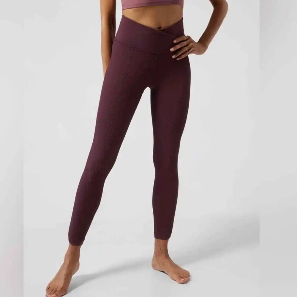Athleta Elation Crossover Ribbed 7/8 Leggings